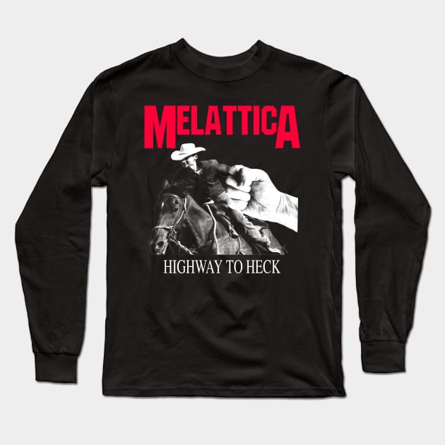 M e l a t t i c A - Poser Band Tee Funny Parody Metal Rock Music Long Sleeve T-Shirt by blueversion